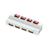 iBUFFALO USB2.0Hub セルフ&バスパワー 4ポート 個別スイッチ付 ホワイト BSH4A02WH