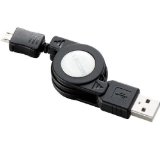 ELECOM Micro-USB(A-MicroB)ケーブル 巻き取り式 0.7m ブラック MPA-AMBIRL07BK