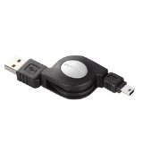 ELECOM 巻取式USBケーブルUSB(A)-(mini-B)0.8m(ブラック) USB-RLM508B